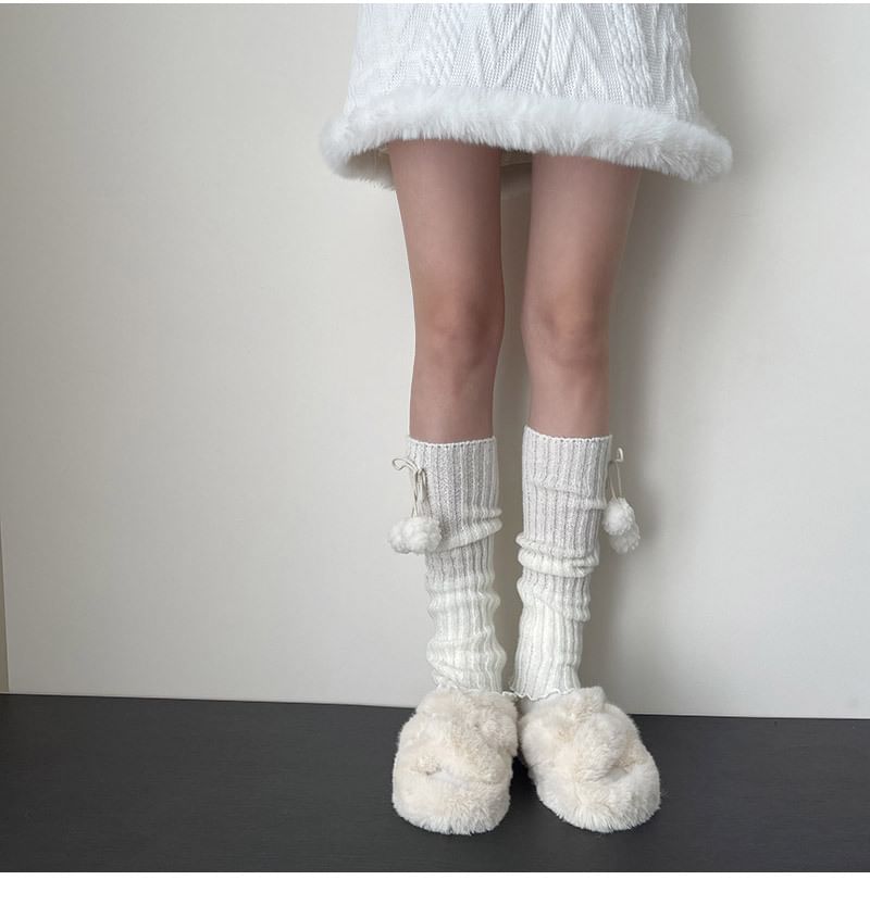 Pom Pom Knit Leg Warmers