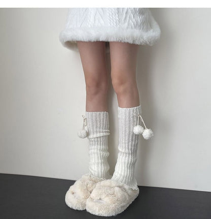 Pom Pom Knit Leg Warmers