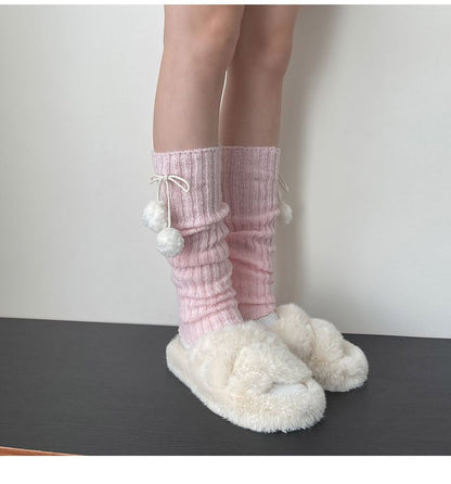 Pom Pom Knit Leg Warmers