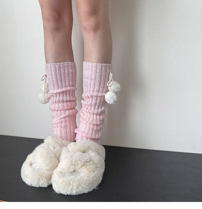 Pom Pom Knit Leg Warmers