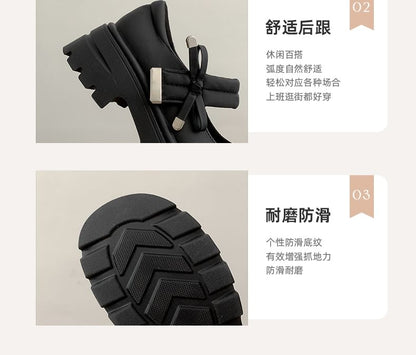 Shoes Mary Jane Bow Plain Platform