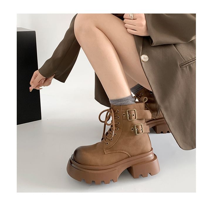 Boots Platform Short Lace-Up