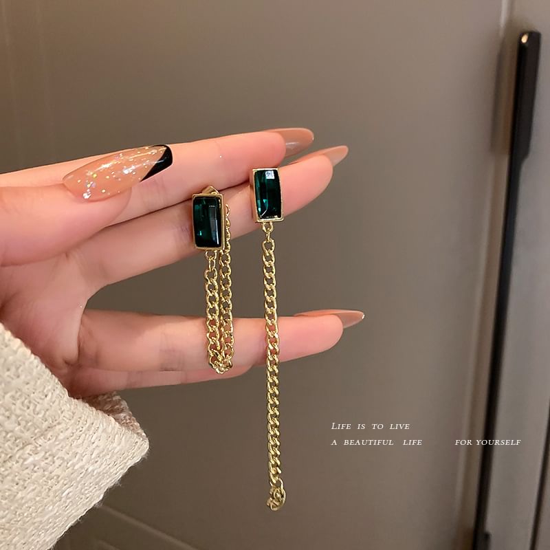 Earring Alloy (Various Rhinestone Dangle Designs) Chain