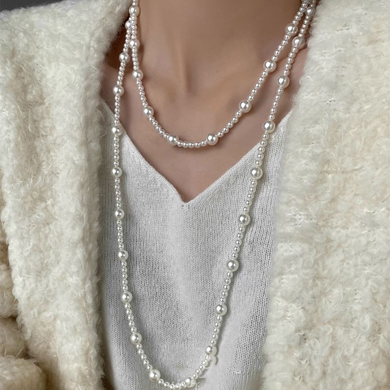 / Pearl Necklace (Various Layered Faux Floral Designs)