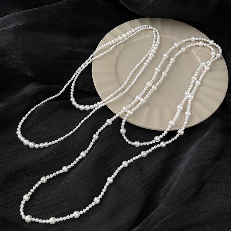 / Pearl Necklace (Various Layered Faux Floral Designs)