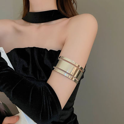 Bangle Polished Open Layered Alloy