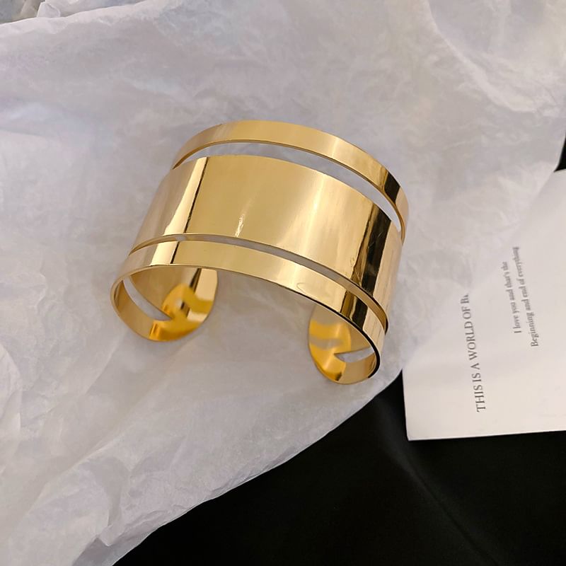 Bangle Polished Open Layered Alloy