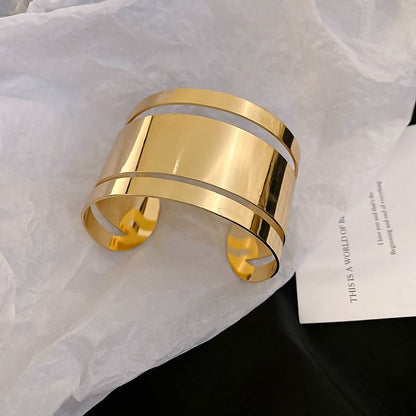 Bangle Polished Open Layered Alloy