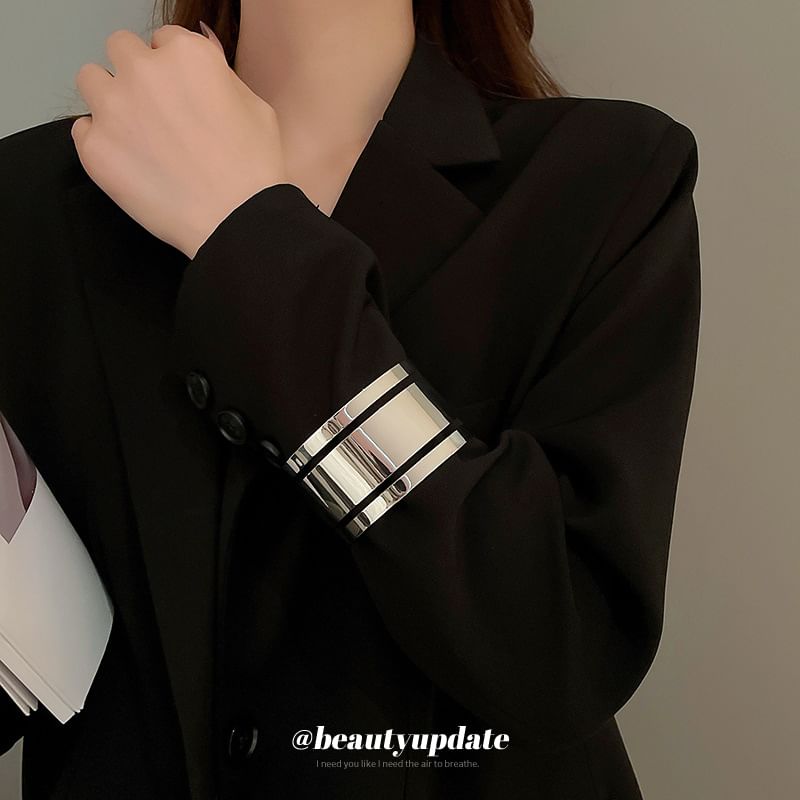 Bangle Polished Open Layered Alloy