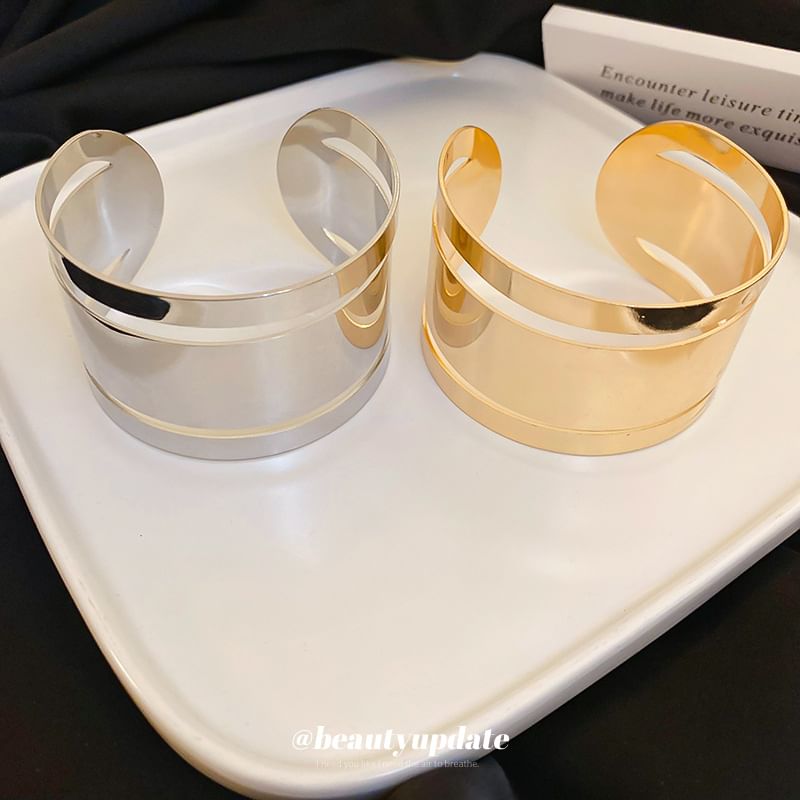 Bangle Polished Open Layered Alloy