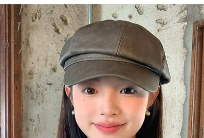 Casquette gavroche en similicuir