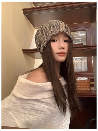 Distressed Beanie Frayed