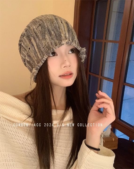 Distressed Beanie Frayed
