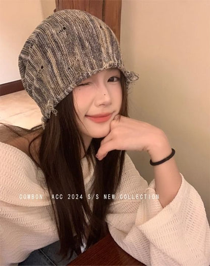 Distressed Beanie Frayed