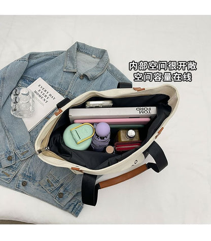 Block Lettering Tote Canvas Bag Print Color