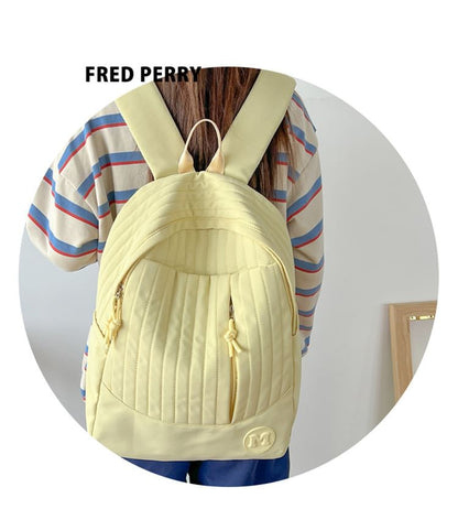 Quilted Backpack Laptop Plain