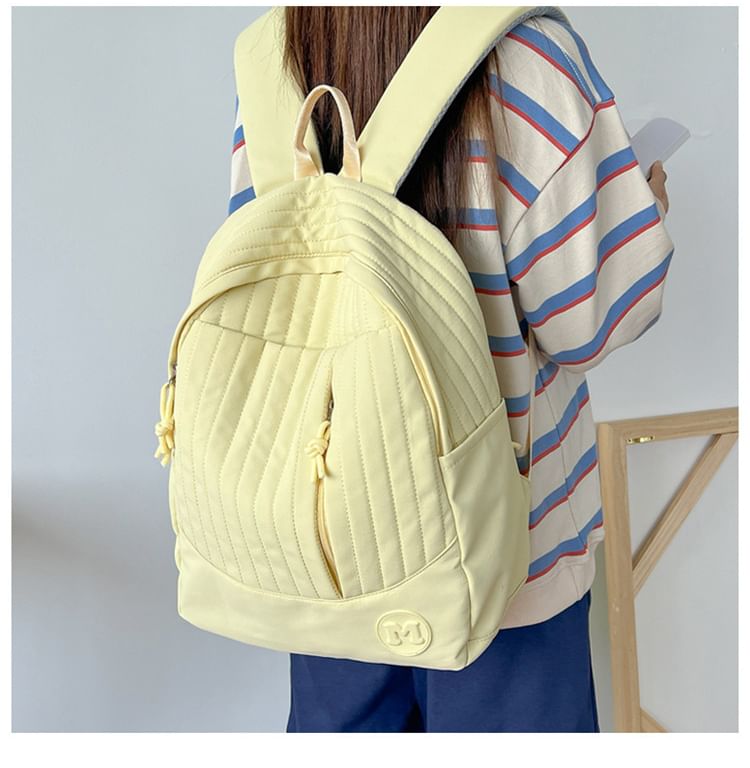 Quilted Backpack Laptop Plain