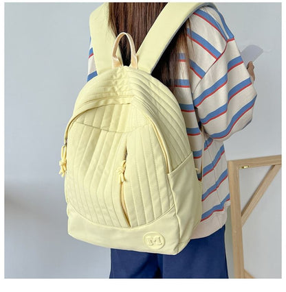 Quilted Backpack Laptop Plain