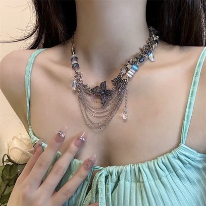Necklace Butterfly Layered