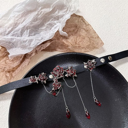 Choker Rhinestone Faux Leather