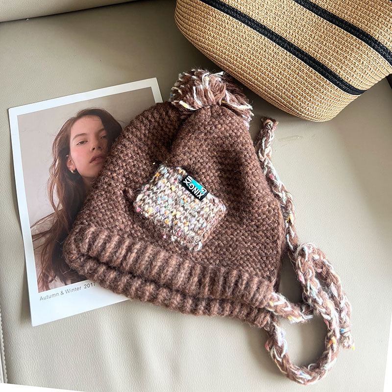 Earflap Hat Pom Melange