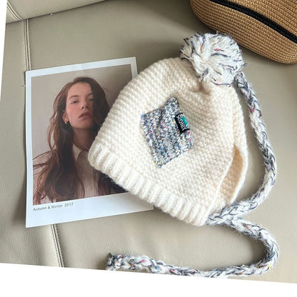 Earflap Hat Pom Melange