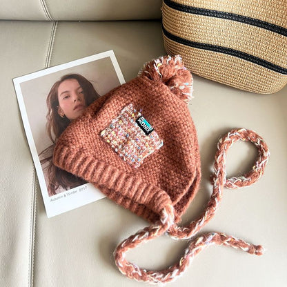 Earflap Hat Pom Melange