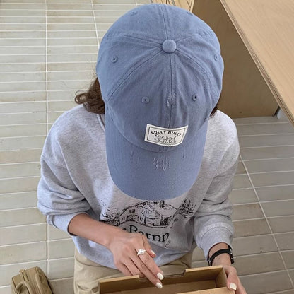 Distressed Cap Applique Baseball