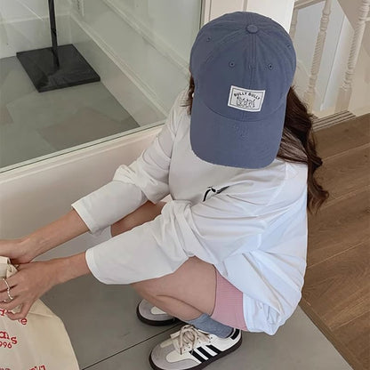 Distressed Cap Applique Baseball