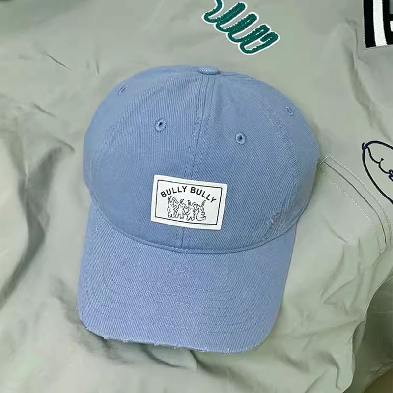 Distressed Cap Applique Baseball