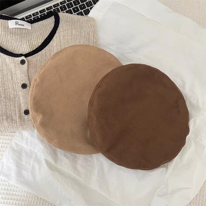 Belted Suede Beret Faux