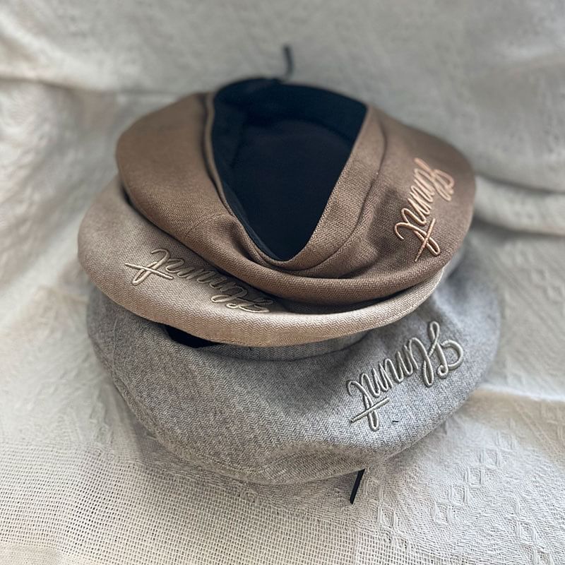 Lettering Beret Embroidered