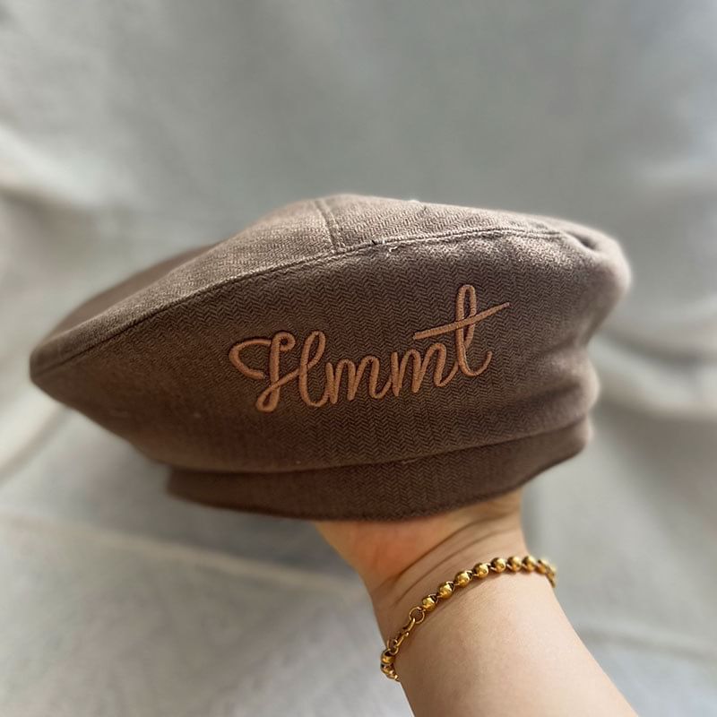 Lettering Beret Embroidered