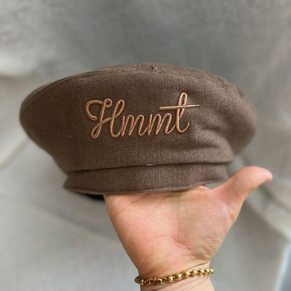 Lettering Beret Embroidered