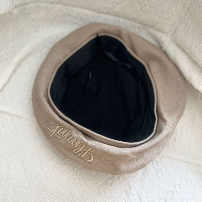 Lettering Beret Embroidered
