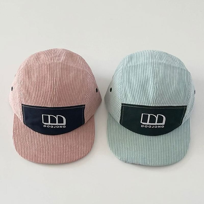 Embroidered Corduroy Panel Cap Lettering Baseball