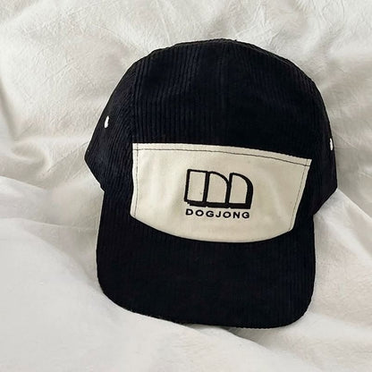 Embroidered Corduroy Panel Cap Lettering Baseball