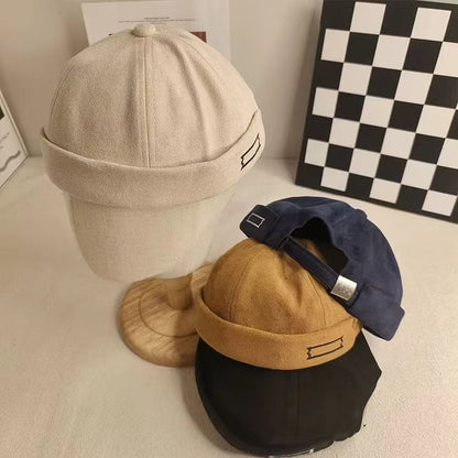 Embroidered Faux Suede Docker Hat