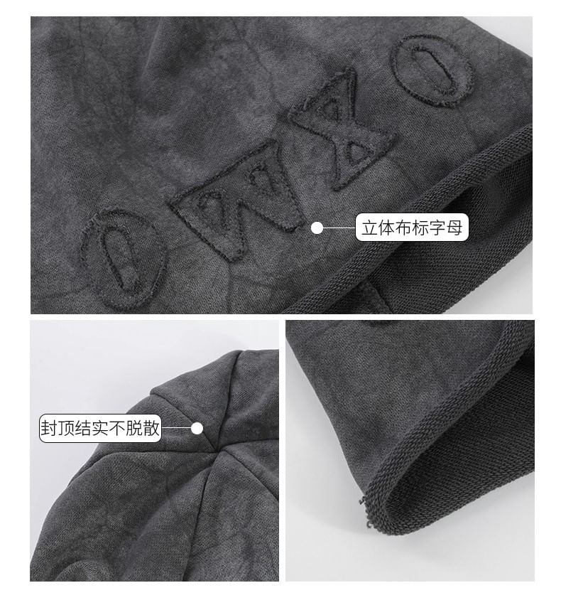 Dye Beanie Lettering Applique Tie