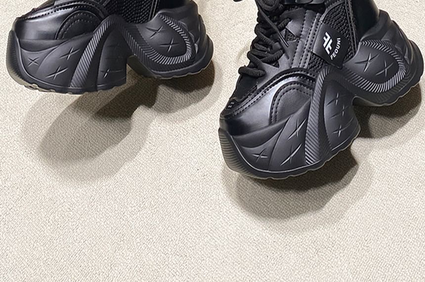 Hidden Sneakers Wedge Mesh Panel Platform