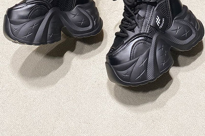 Hidden Sneakers Wedge Mesh Panel Platform