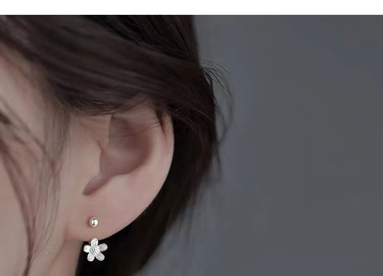 925 Sterling Silver Flower Ear Jacket