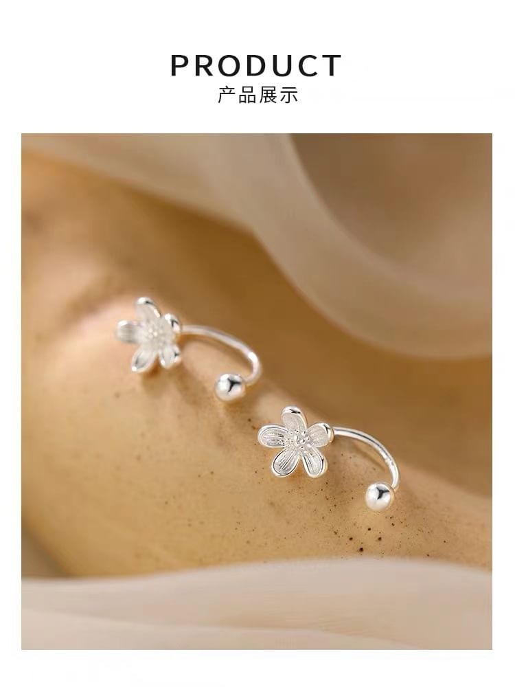 925 Sterling Silver Flower Ear Jacket