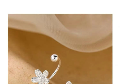 925 Sterling Silver Flower Ear Jacket