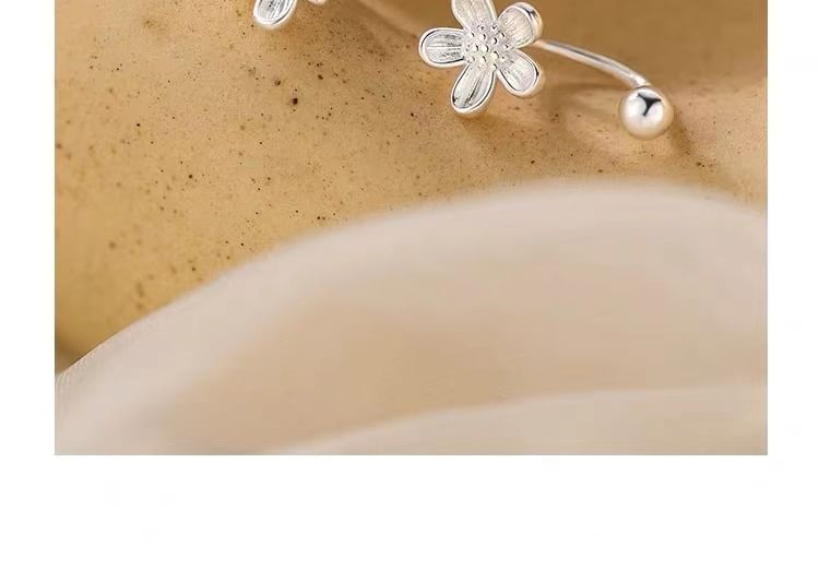 925 Sterling Silver Flower Ear Jacket