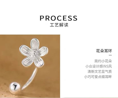 925 Sterling Silver Flower Ear Jacket