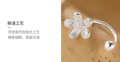 925 Sterling Silver Flower Ear Jacket