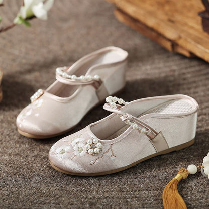 Mules Beaded Wedge-Heel