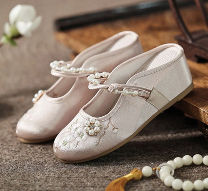 Mules Beaded Wedge-Heel