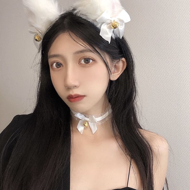 Chenille Cat Headband Halloween Party Ear